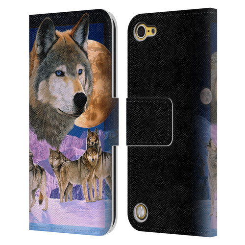 Graeme Stevenson Assorted Designs Wolves Leather Book Wallet Case Cover For Apple iPod Touch 5G 5th Gen