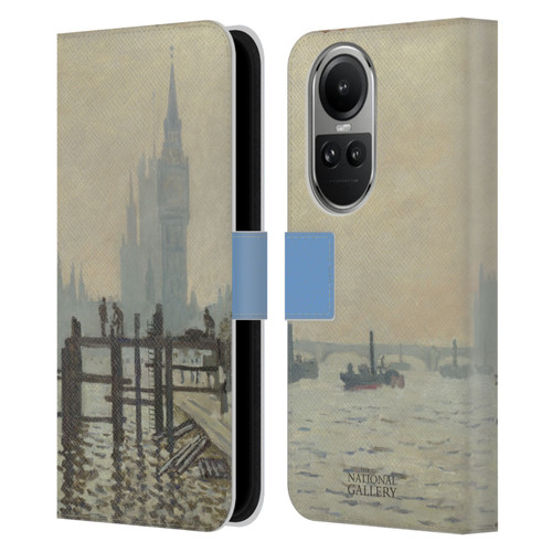 The National Gallery Art Monet Thames Leather Book Wallet Case Cover For OPPO Reno10 5G / Reno10 Pro 5G