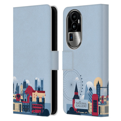 The National Gallery Art London Skyline Leather Book Wallet Case Cover For OPPO Reno10 Pro+