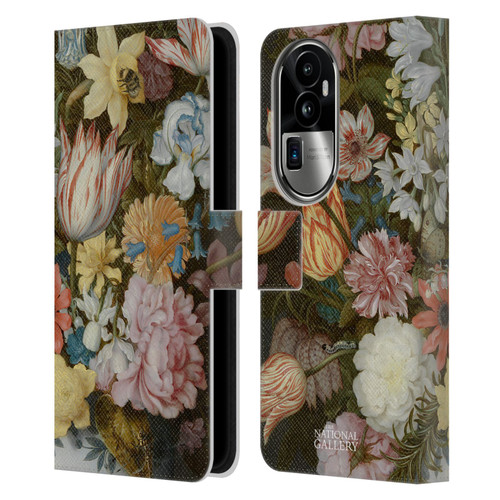 The National Gallery Art A Still Life Of Flowers In A Wan-Li Vase Leather Book Wallet Case Cover For OPPO Reno10 Pro+