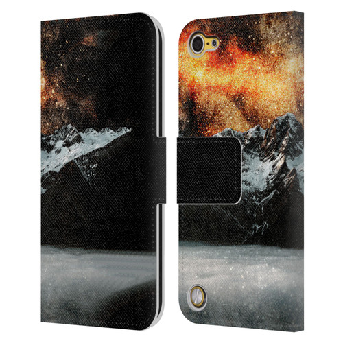 Patrik Lovrin Dreams Vs Reality Burning Galaxy Above Mountains Leather Book Wallet Case Cover For Apple iPod Touch 5G 5th Gen