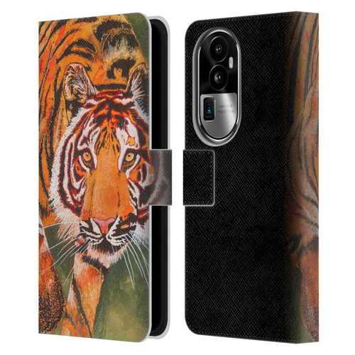 Graeme Stevenson Assorted Designs Tiger 1 Leather Book Wallet Case Cover For OPPO Reno10 Pro+