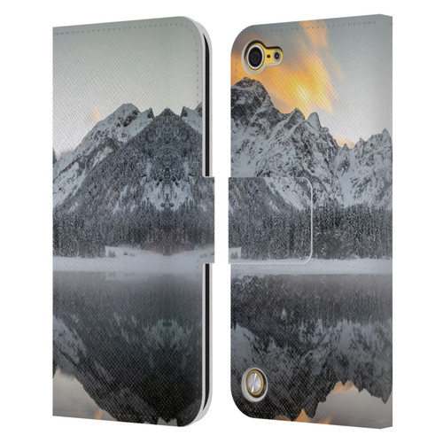 Patrik Lovrin Magical Lakes Sunset Clouds Over Mountains Leather Book Wallet Case Cover For Apple iPod Touch 5G 5th Gen
