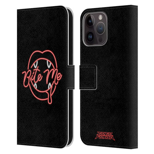 Bebe Rexha Key Art Neon Bite Me Leather Book Wallet Case Cover For Apple iPhone 15 Pro Max