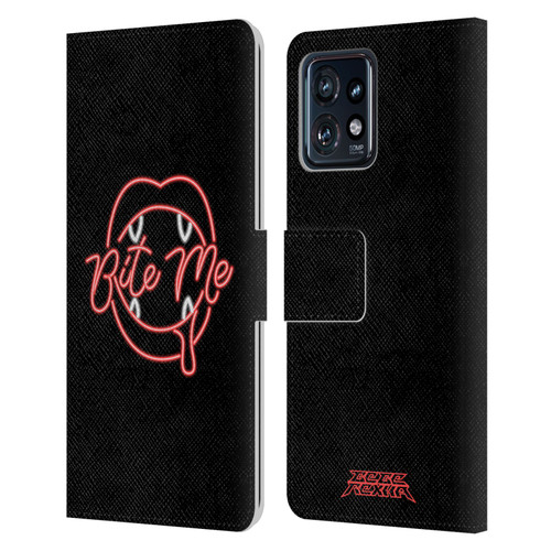 Bebe Rexha Key Art Neon Bite Me Leather Book Wallet Case Cover For Motorola Moto Edge 40 Pro
