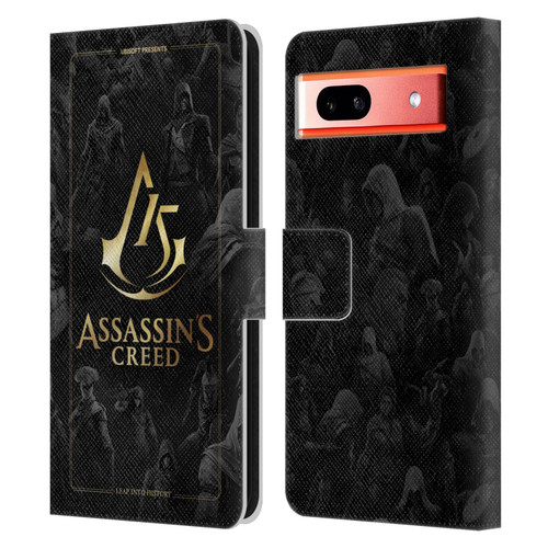 Assassin's Creed 15th Anniversary Graphics Crest Key Art Leather Book Wallet Case Cover For Google Pixel 7a
