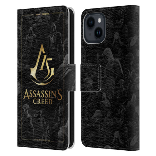 Assassin's Creed 15th Anniversary Graphics Crest Key Art Leather Book Wallet Case Cover For Apple iPhone 15