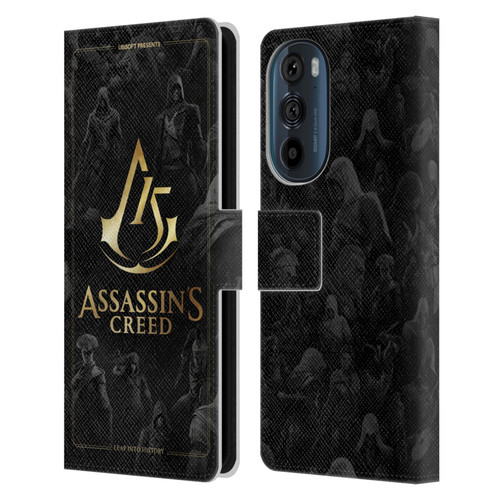 Assassin's Creed 15th Anniversary Graphics Crest Key Art Leather Book Wallet Case Cover For Motorola Edge 30