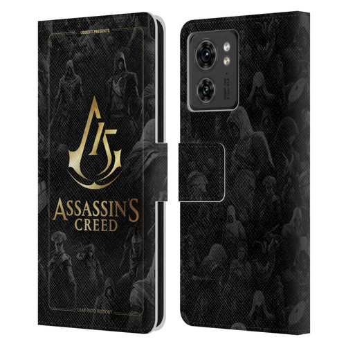 Assassin's Creed 15th Anniversary Graphics Crest Key Art Leather Book Wallet Case Cover For Motorola Moto Edge 40