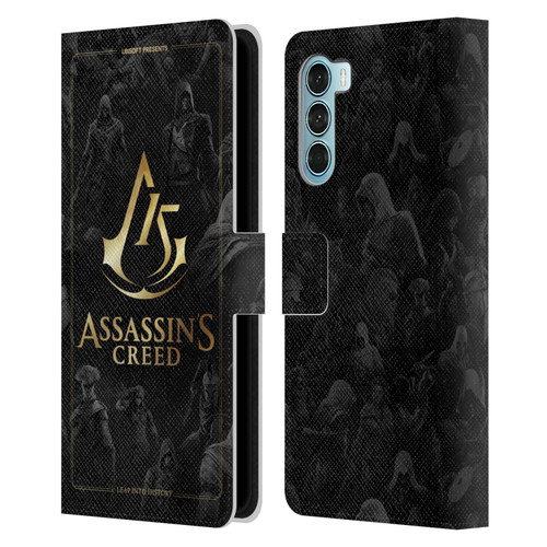 Assassin's Creed 15th Anniversary Graphics Crest Key Art Leather Book Wallet Case Cover For Motorola Edge S30 / Moto G200 5G
