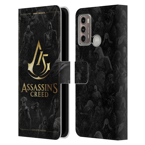 Assassin's Creed 15th Anniversary Graphics Crest Key Art Leather Book Wallet Case Cover For Motorola Moto G60 / Moto G40 Fusion
