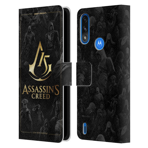Assassin's Creed 15th Anniversary Graphics Crest Key Art Leather Book Wallet Case Cover For Motorola Moto E7 Power / Moto E7i Power