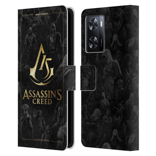 Assassin's Creed 15th Anniversary Graphics Crest Key Art Leather Book Wallet Case Cover For OPPO A57s