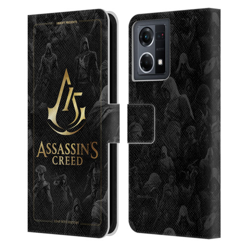 Assassin's Creed 15th Anniversary Graphics Crest Key Art Leather Book Wallet Case Cover For OPPO Reno8 4G