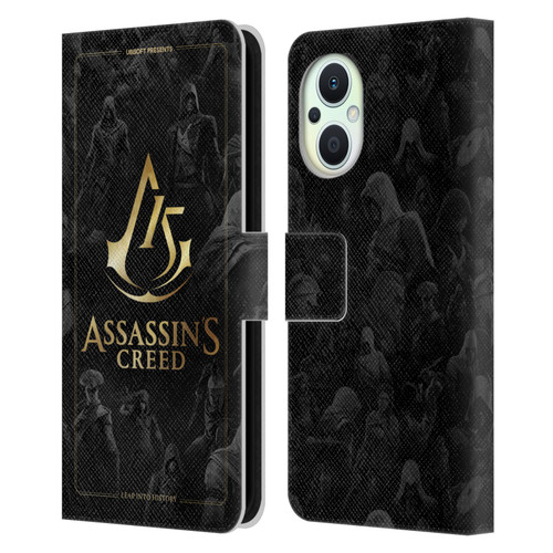 Assassin's Creed 15th Anniversary Graphics Crest Key Art Leather Book Wallet Case Cover For OPPO Reno8 Lite