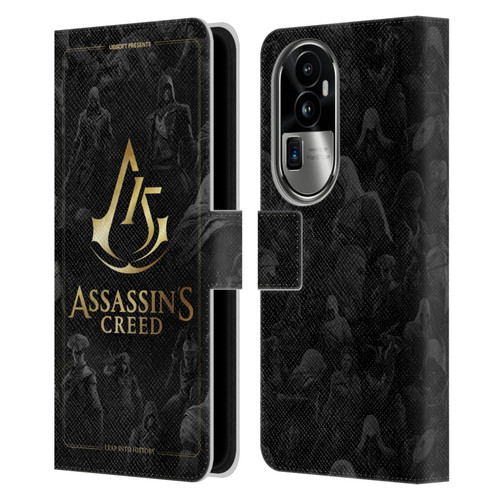 Assassin's Creed 15th Anniversary Graphics Crest Key Art Leather Book Wallet Case Cover For OPPO Reno10 Pro+