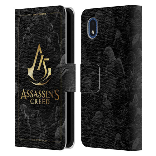 Assassin's Creed 15th Anniversary Graphics Crest Key Art Leather Book Wallet Case Cover For Samsung Galaxy A01 Core (2020)