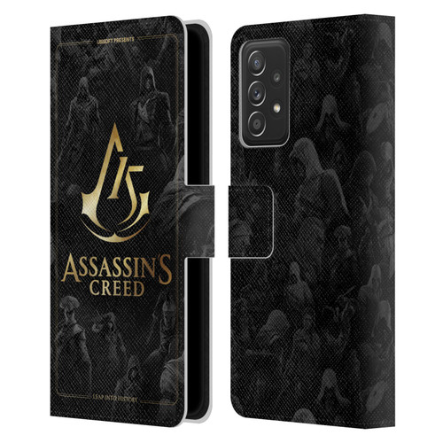 Assassin's Creed 15th Anniversary Graphics Crest Key Art Leather Book Wallet Case Cover For Samsung Galaxy A52 / A52s / 5G (2021)