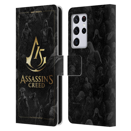 Assassin's Creed 15th Anniversary Graphics Crest Key Art Leather Book Wallet Case Cover For Samsung Galaxy S21 Ultra 5G