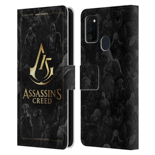 Assassin's Creed 15th Anniversary Graphics Crest Key Art Leather Book Wallet Case Cover For Samsung Galaxy M30s (2019)/M21 (2020)