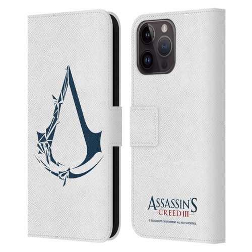 Assassin's Creed III Logos Geometric Leather Book Wallet Case Cover For Apple iPhone 15 Pro Max