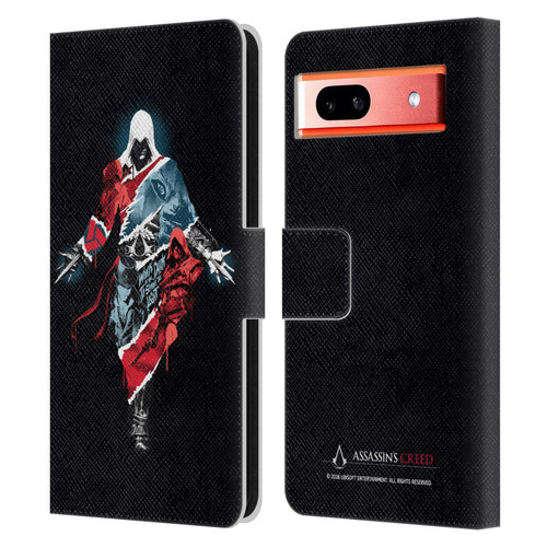 Assassin's Creed Legacy Character Artwork Double Exposure Leather Book Wallet Case Cover For Google Pixel 7a