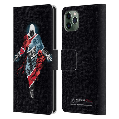 Assassin's Creed Legacy Character Artwork Double Exposure Leather Book Wallet Case Cover For Apple iPhone 11 Pro Max