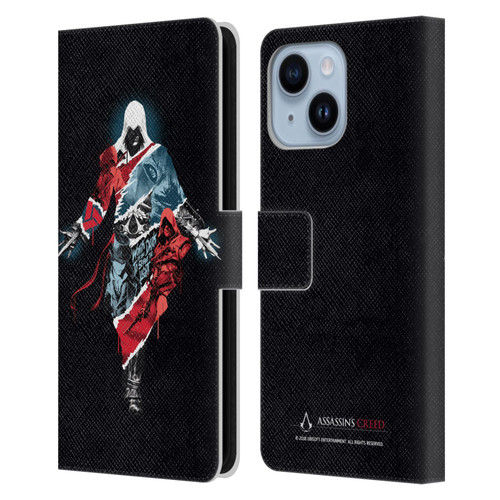Assassin's Creed Legacy Character Artwork Double Exposure Leather Book Wallet Case Cover For Apple iPhone 14 Plus