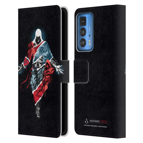 Assassin's Creed Legacy Character Artwork Double Exposure Leather Book Wallet Case Cover For Motorola Edge 20 Pro