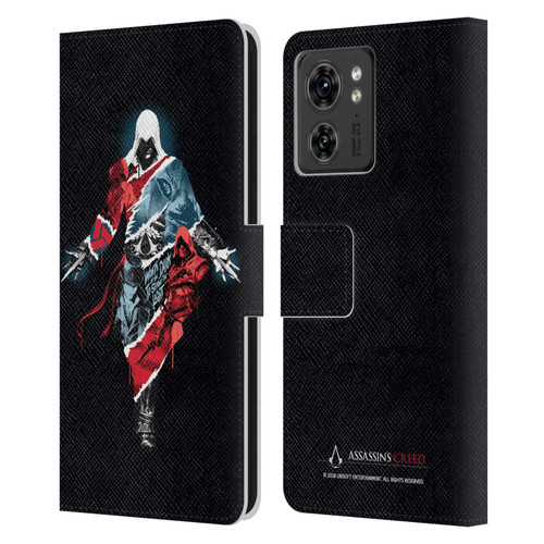 Assassin's Creed Legacy Character Artwork Double Exposure Leather Book Wallet Case Cover For Motorola Moto Edge 40