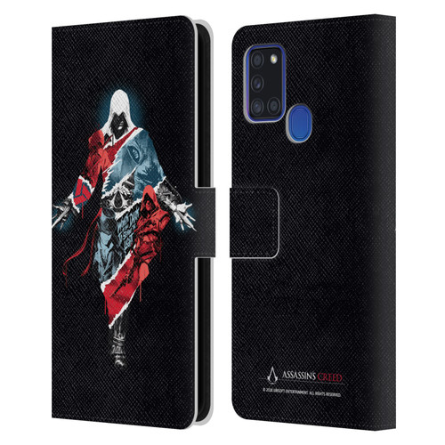 Assassin's Creed Legacy Character Artwork Double Exposure Leather Book Wallet Case Cover For Samsung Galaxy A21s (2020)