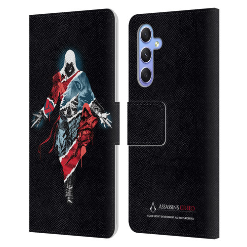 Assassin's Creed Legacy Character Artwork Double Exposure Leather Book Wallet Case Cover For Samsung Galaxy A34 5G