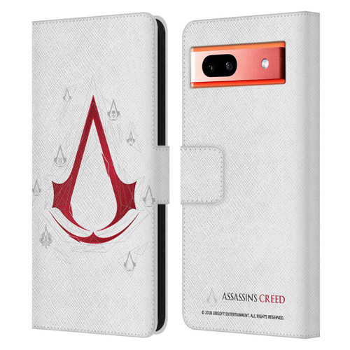 Assassin's Creed Legacy Logo Geometric White Leather Book Wallet Case Cover For Google Pixel 7a