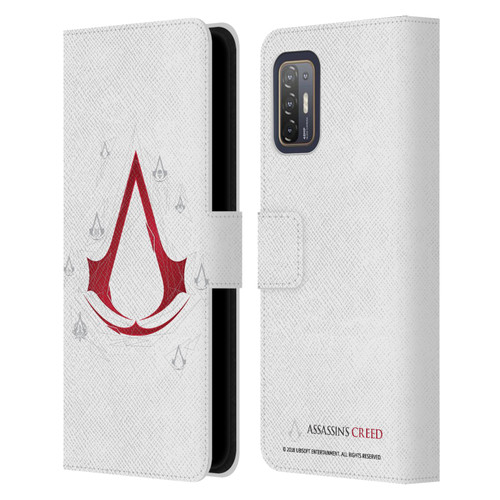 Assassin's Creed Legacy Logo Geometric White Leather Book Wallet Case Cover For HTC Desire 21 Pro 5G
