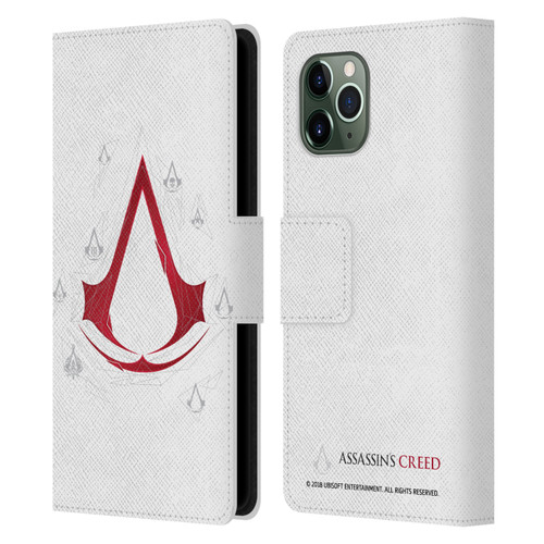 Assassin's Creed Legacy Logo Geometric White Leather Book Wallet Case Cover For Apple iPhone 11 Pro