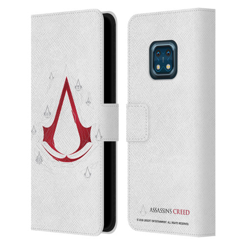 Assassin's Creed Legacy Logo Geometric White Leather Book Wallet Case Cover For Nokia XR20