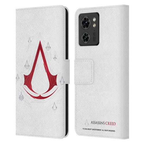 Assassin's Creed Legacy Logo Geometric White Leather Book Wallet Case Cover For Motorola Moto Edge 40
