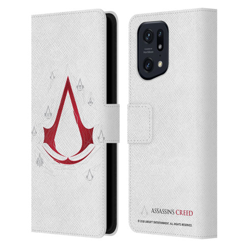 Assassin's Creed Legacy Logo Geometric White Leather Book Wallet Case Cover For OPPO Find X5 Pro