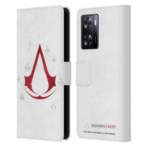 Assassin's Creed Legacy Logo Geometric White Leather Book Wallet Case Cover For OPPO A57s
