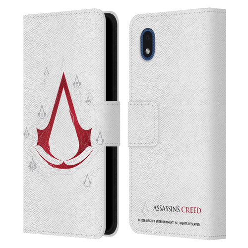 Assassin's Creed Legacy Logo Geometric White Leather Book Wallet Case Cover For Samsung Galaxy A01 Core (2020)