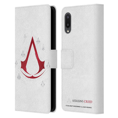 Assassin's Creed Legacy Logo Geometric White Leather Book Wallet Case Cover For Samsung Galaxy A02/M02 (2021)