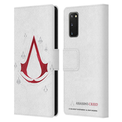 Assassin's Creed Legacy Logo Geometric White Leather Book Wallet Case Cover For Samsung Galaxy S20 / S20 5G