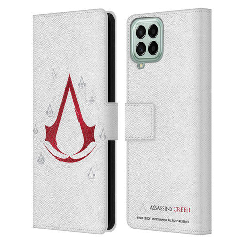 Assassin's Creed Legacy Logo Geometric White Leather Book Wallet Case Cover For Samsung Galaxy M33 (2022)