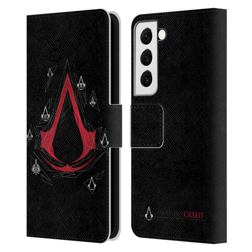 Assassin's Creed Legacy Logo Geometric White Leather Book Wallet Case Cover For Samsung Galaxy S22 5G