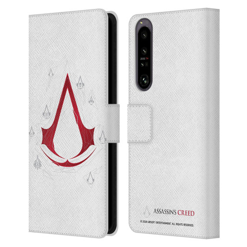 Assassin's Creed Legacy Logo Geometric White Leather Book Wallet Case Cover For Sony Xperia 1 IV