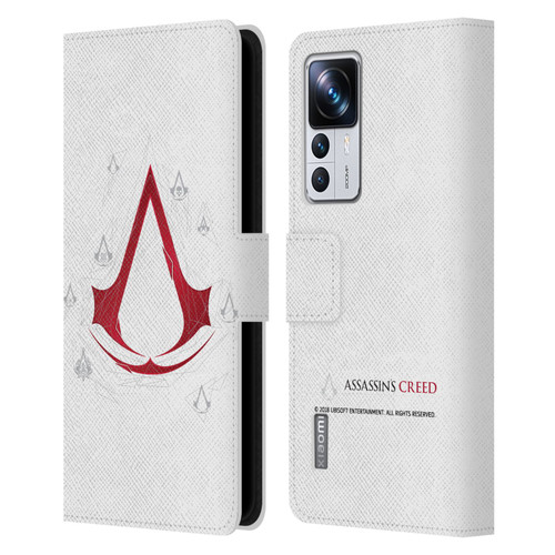 Assassin's Creed Legacy Logo Geometric White Leather Book Wallet Case Cover For Xiaomi 12T Pro