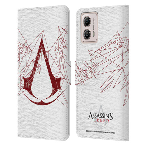 Assassin's Creed Logo Geometric Leather Book Wallet Case Cover For Motorola Moto G53 5G