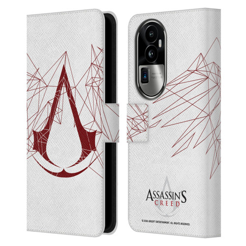 Assassin's Creed Logo Geometric Leather Book Wallet Case Cover For OPPO Reno10 Pro+