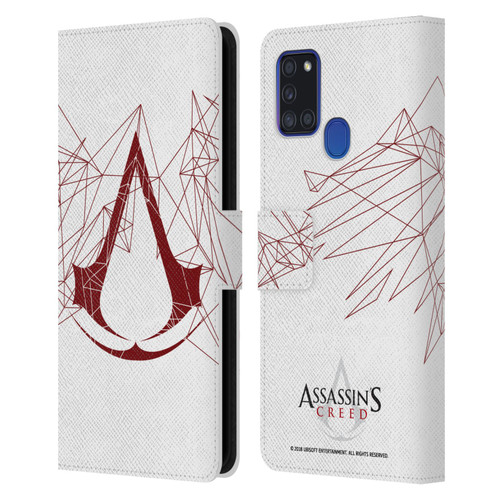 Assassin's Creed Logo Geometric Leather Book Wallet Case Cover For Samsung Galaxy A21s (2020)