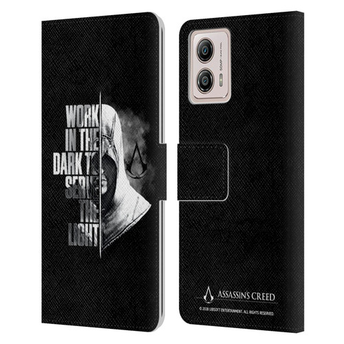 Assassin's Creed Legacy Typography Half Leather Book Wallet Case Cover For Motorola Moto G53 5G